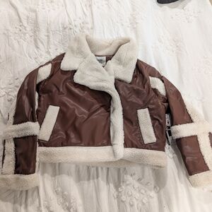 Pleather & Sherpa Moto Jacket